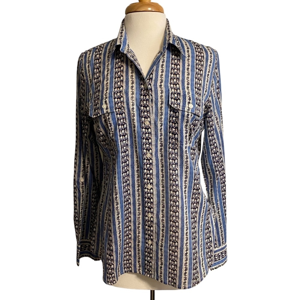 Lucky Brand vintage inspired paisley print top med